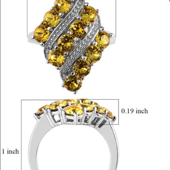 KARIS Light Color Topaz Crystal Elongated Ring in Platinum Bond - Picture 6 of 8